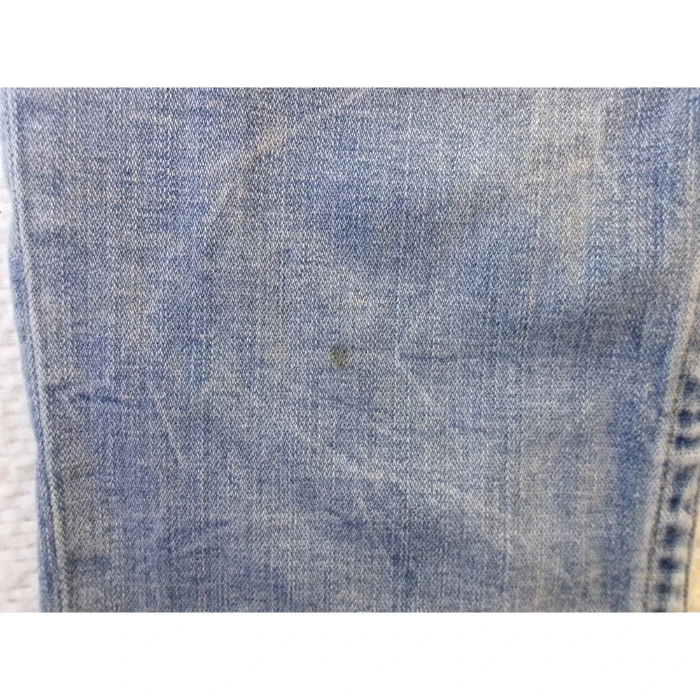 True Religion Mens 34 Slim Drop Rise Jeans Light Blue Flap‎ Pocket Distressed